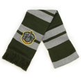 thumbnail image 3 of Culturefly Harry Potter House Premium Striped Scarf With Crest Patch, One Size (Green), 3 of 4