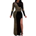 thumbnail image 1 of Vestido Nagfar Rhinestone sexy con abertura y manga larga para mujer, 1 of 6