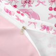 thumbnail image 4 of jejeloiu Ribbon Bowknot Initial Q Duvet Cover Set For Girls,Cute Cherry Letter Art Bedding Full,Pink Reversible,3-Piece(No Comforter), 4 of 6