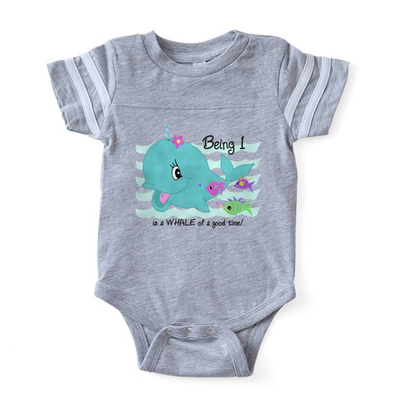CafePress - Whale 1St Birthday - Cute Infant Baby Football Bodysuit