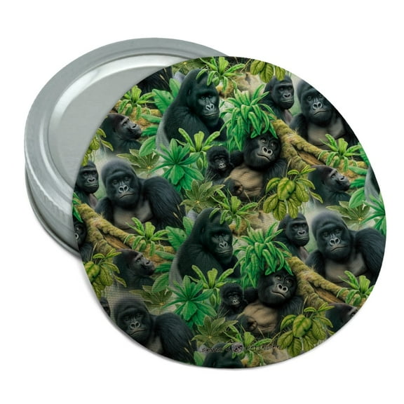 Gorilla Forest Family Pattern Round Rubber Non-Slip Jar Gripper Lid Opener