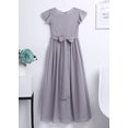 thumbnail image 6 of iEFiEL Girls Ruffles Bridesmaid Prom Gown Party Long Flower Girl Dress Gray 14, 6 of 7