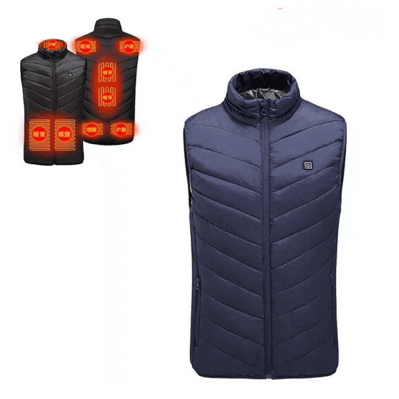 Heating Vest Area 9 Intelligent Heating Vest Electric Heating Men's And Women's Heating Clothing Constant Temperature Whole Body Heating Vest Blue L