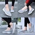 thumbnail image 4 of Women's Slip on Loafer Shoes - Mesh Casual Ballet Flat Nurse Walking Sneakers Knit Round Toe Memory Foam Casual Shoes, 4 of 11
