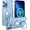 Blue, variant on Invisible Stand Magnetic Case for iPhone 13 Pro Max, Official Color Match for iPhone, Compatible with MagSafe, Military Grade Shockproof Phone Cover Ring Holder Women 6.7 inch, Sierra Blue