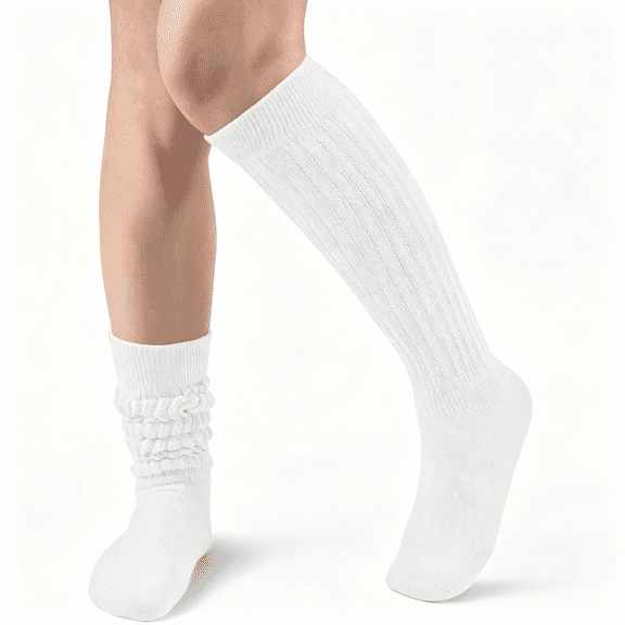 TELOLY Slouch Socks Women Knit Knee High Boot Long Tube Scrunch Sock