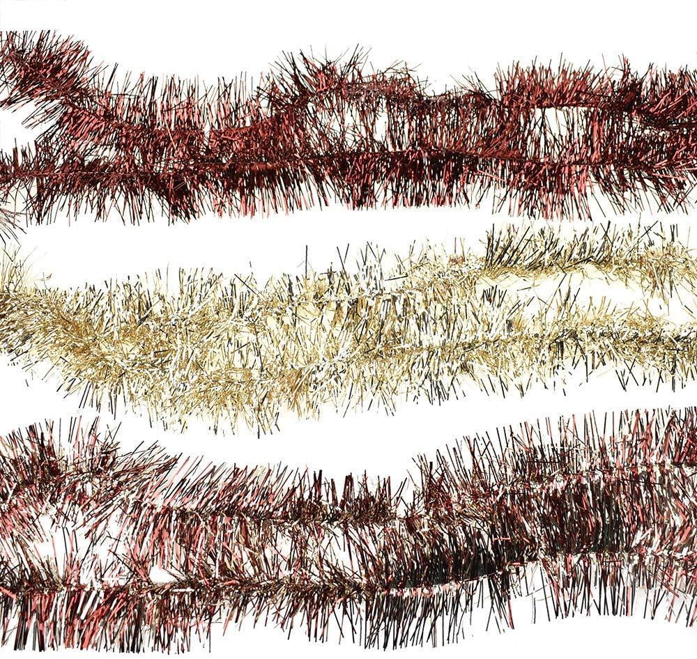 Christmas Shiny Thin Tinsel Garlands, 36Feet, 6Piece