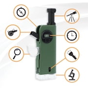 Carson X-Scope Kids 7-Function Multi-Purpose Optical Pocket Tool All-In-One Educational Adventure, Green