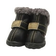 thumbnail image 4 of Methold 4 Uds zapatos para mascotas botas de nieve impermeables calzado de invierno para mascotas de cuero PU Ropa para mascotas negro Tipo 1, 4 of 6