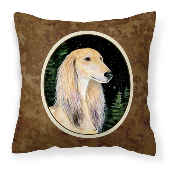 Carolines Treasures SS8485PW1414 Starry Night Saluki Fabric Decorative Pillow, 14Hx14W, multicolor