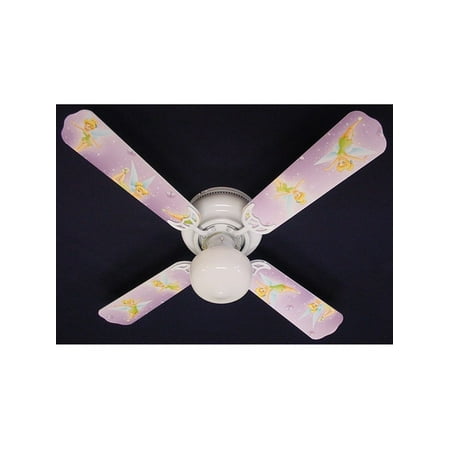 Purple Disney Tinkerbelle Print Blades 42in Ceiling Fan Light Kit Purple Disney Tinkerbelle Print Blades 42in Ceiling Fan Light Kit
