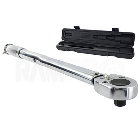 

Ram-Pro 1/2 Drive Click Torque Wrench (20-150 ft.-lbs./2.8-20.7 M-KGs) | Great Spanner for Car Lug Nuts