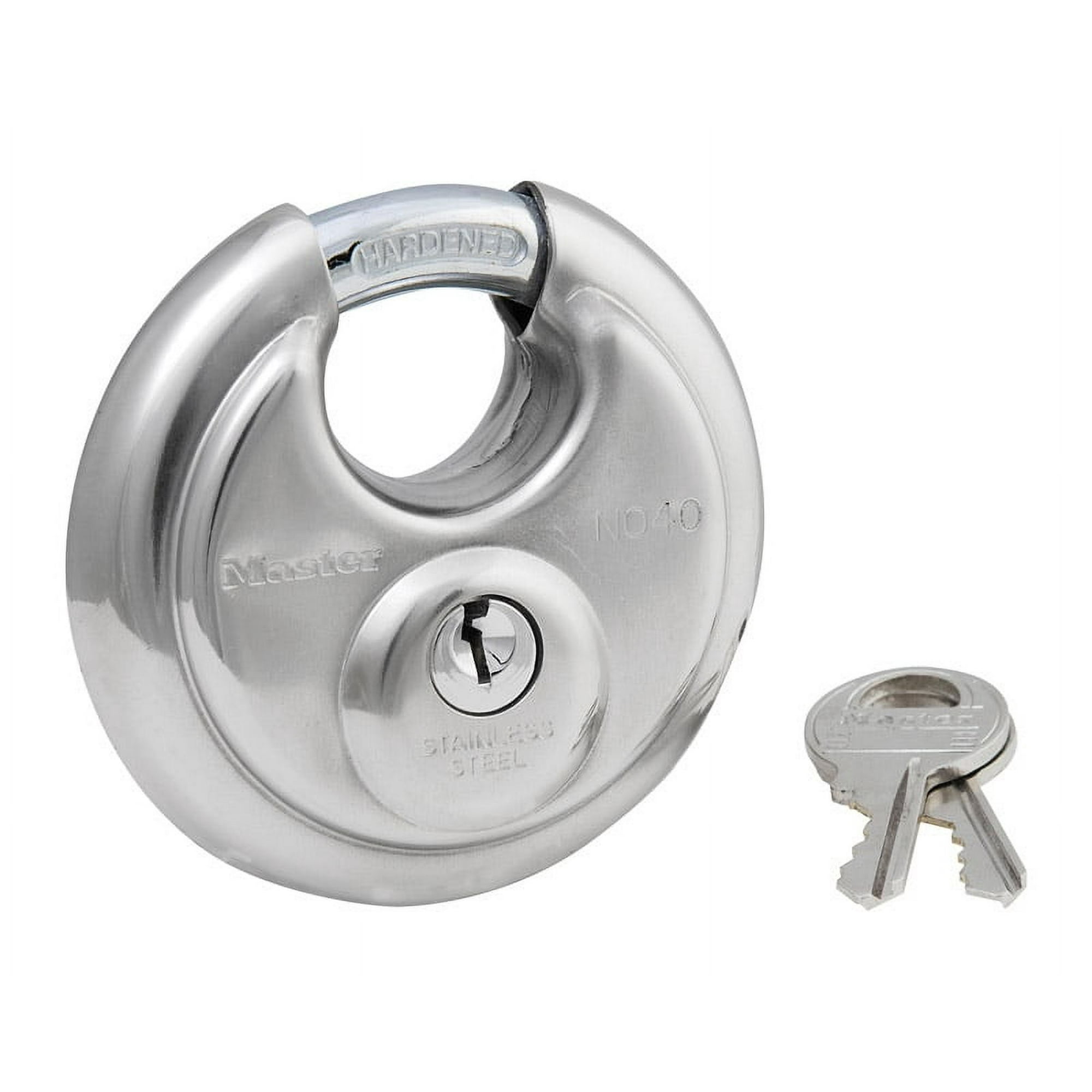 Master Lock 2-3/4in (70mm) Wide Stainless Steel Discus Padlock with Shrouded Shackle