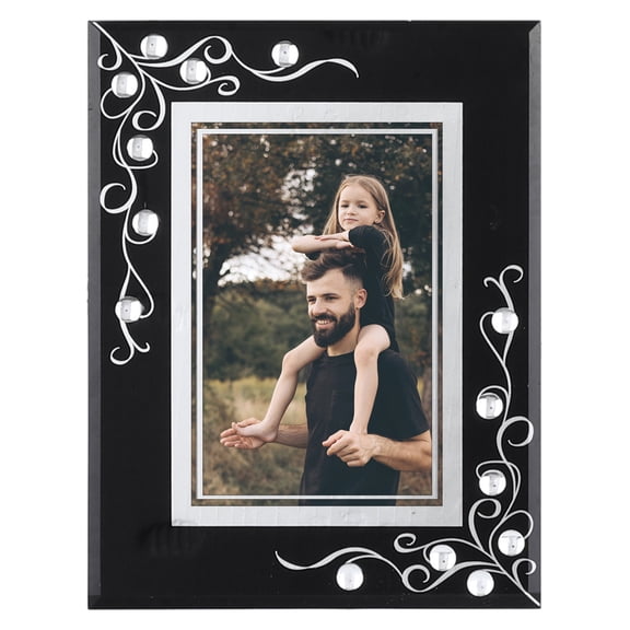 REGALWOVEN Glass Picture Frame for Tabletop Display Vertical or Horizontal, Real Glass Photo Frames for Home Decor Black 4x6