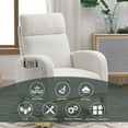 thumbnail image 5 of Rocking Chair Nursery, Upholstered Nursery Single Sofa Chair with Tall Back Design and 2 Side Pockets, Nursery Glider with Rubber Wood Legs, for Nursery, Living Room, Home, Office (White Teddy), 5 of 7