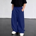 thumbnail image 2 of WERYOUNG Boys Casual Pants Elastic Waist Solid Color Wide Leg Sweatpants Toddlers Kids Loose Fit Back To School Pants 4-5 Years, 2 of 6