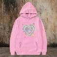 thumbnail image 6 of Hoodies for Girls Valentine's Day Cute Graphic Crewneck Sweatshirt Fashion Fleece Long Sleeve Hooded Tops with Pockets Size 4-14, 6 of 6