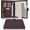 Coffee, variant on A4 PU Leather 3 & 4 Ring Holder Writing Portfolio Multi Document Case with Removable Binder Clipboard and Functional Pocket for Organizer Office Travel School (Coffee)