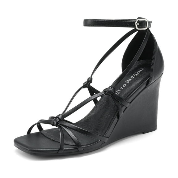 DREAM PAIRS Women's Strappy Wedge Sandals – Sleek & Comfortable Height