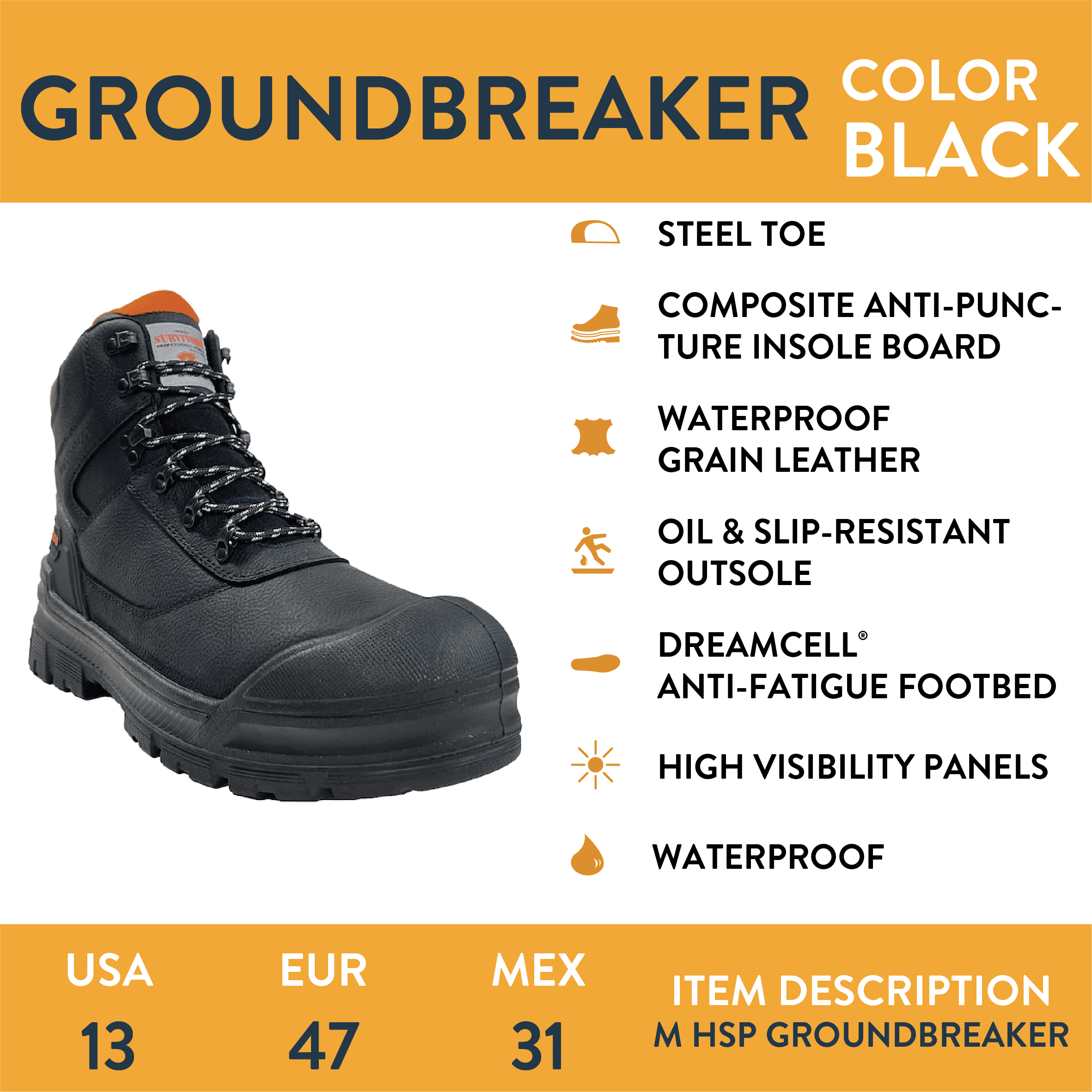 Herman Survivors Men's Groundbreaker Steel Toe Work Boots