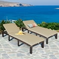 thumbnail image 1 of Costway Lot de 2 Chaises Longues Inclinables d'Extérieur en Rotin, Réglables, Coussinées, pour Patio et Cour, 1 of 10