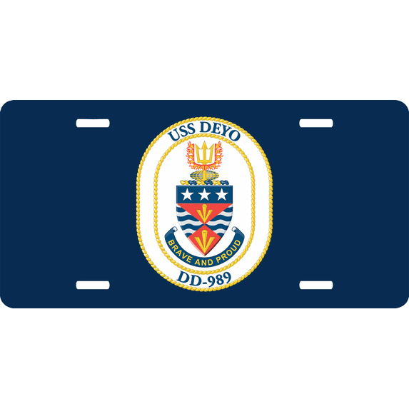 Navy USS Deyo DD-989 License Plate