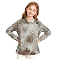 thumbnail image 6 of Abcomgle Uniform Shirts for Girls 10-12 Long Sleeve Pique Polo Shirt with Collar Camouflage Button Up School Shirts for Girls Moisture-Wicking Lightweight Girls Blouse, 6 of 7