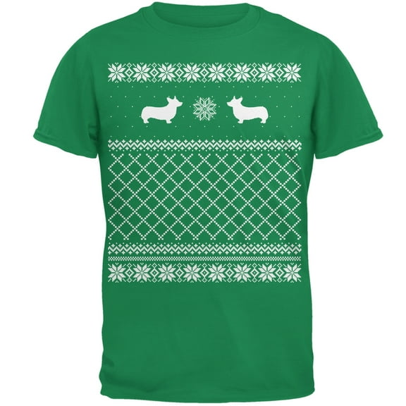 Corgi Ugly Christmas Sweater Irish Adult T-Shirt
