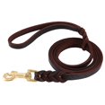 thumbnail image 2 of Fyemme Training Lead Handmade Braided 6.5ft Genuine Leather Dog Training Leash Lead  Burgundy, 2 of 8