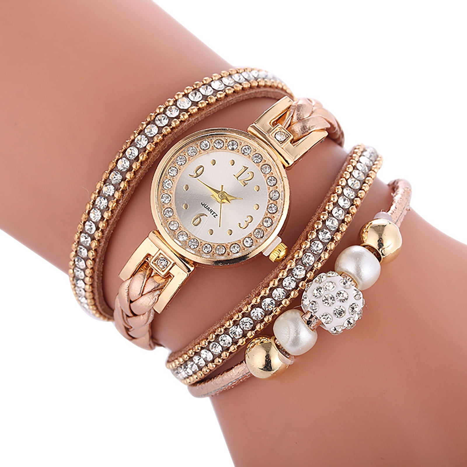 Zanvin Women Watches Fashion Vintage Weave Wrap Quartz Wrist Watch Bracelet For Ladies Mother s Day Gifts For Her Bronze One Size