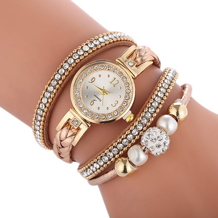 Jikolililili Women Watches Fashion Vintage Weave Wrap Quartz Wrist Watch Bracelet for Ladies Gift for Women Teen Girls Christmas 2022 Deals Clearance