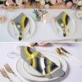 thumbnail image 2 of Yellow Geometric Cloth Napkins, Gray Black Retro Abstract Stripes Lines Washable and Reusable Dinner Napkins Set of 4, Table Napkin for Kitchen Party Birthday Wedding Hotel Housewarming 20"x20", 2 of 8