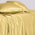 thumbnail image 3 of Cloud Fino Luxurious Satin Bed Sheets Gold Silk Sheets Twin 15 " Deep Pocket Pillowcases Sheet, 4-Piece, 3 of 6