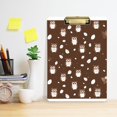 Minimalist Owl on A Gray Background Acrylic Clipboard with Gold Clip
