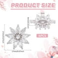 thumbnail image 2 of 6 PCS Cubic Zirconia Button 0.7x0.7inch Crystal Zirconia Buttons with 2mm Hole Flower Shape Button Platinum Brass Shank Buttons for Garment Accessories for Clothes Bags Hats Decoration, 2 of 9