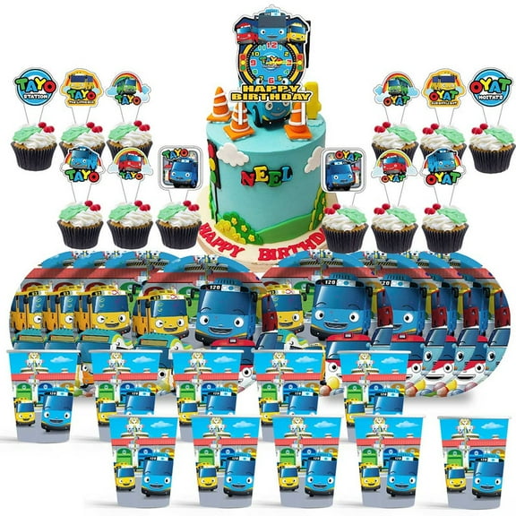 Tayo the Little Bus Birthday Cups Party Supplies Plates Decorations Cake Topper Decor