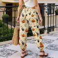 thumbnail image 4 of Beige Wide Leg Pants for Women Lounge Bottoms Pjs Spooky Fall Jammies,Soft Lounge Bottoms,Cozy Sleepwear,Halloween Party,Comfy Sleep Pj，Cute Jammies L, 4 of 4