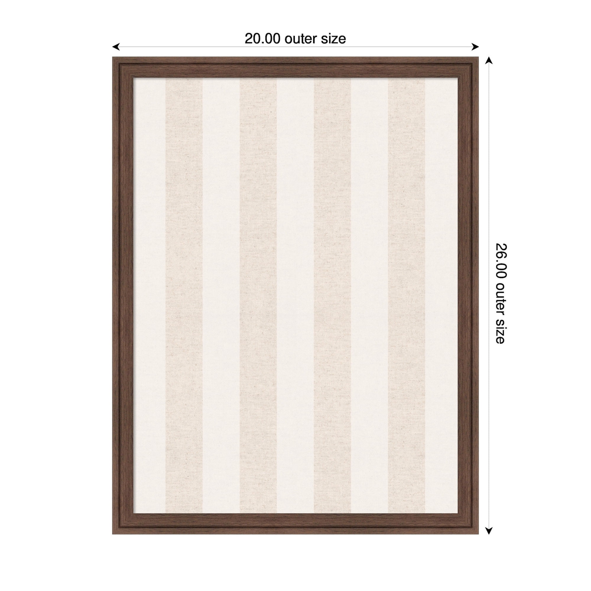 Kate and Laurel Framed Fabric Pinboard 20 x 26,  Printed Linen Classic Bulletin Board for Use as a Vision Board or Wall Organization, Florence Medium Brown Frame