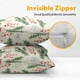 thumbnail image 5 of Beige Christmas Pillow Covers 16x16 Set of 2 Green Red Xmas Berries Twigs Rustic Decorative Outdoor Farmhouse Zipper Pillowcases Decoration Winter Holiday Throw Cushion Cover Decor for Couch Sofa Bed, 5 of 6