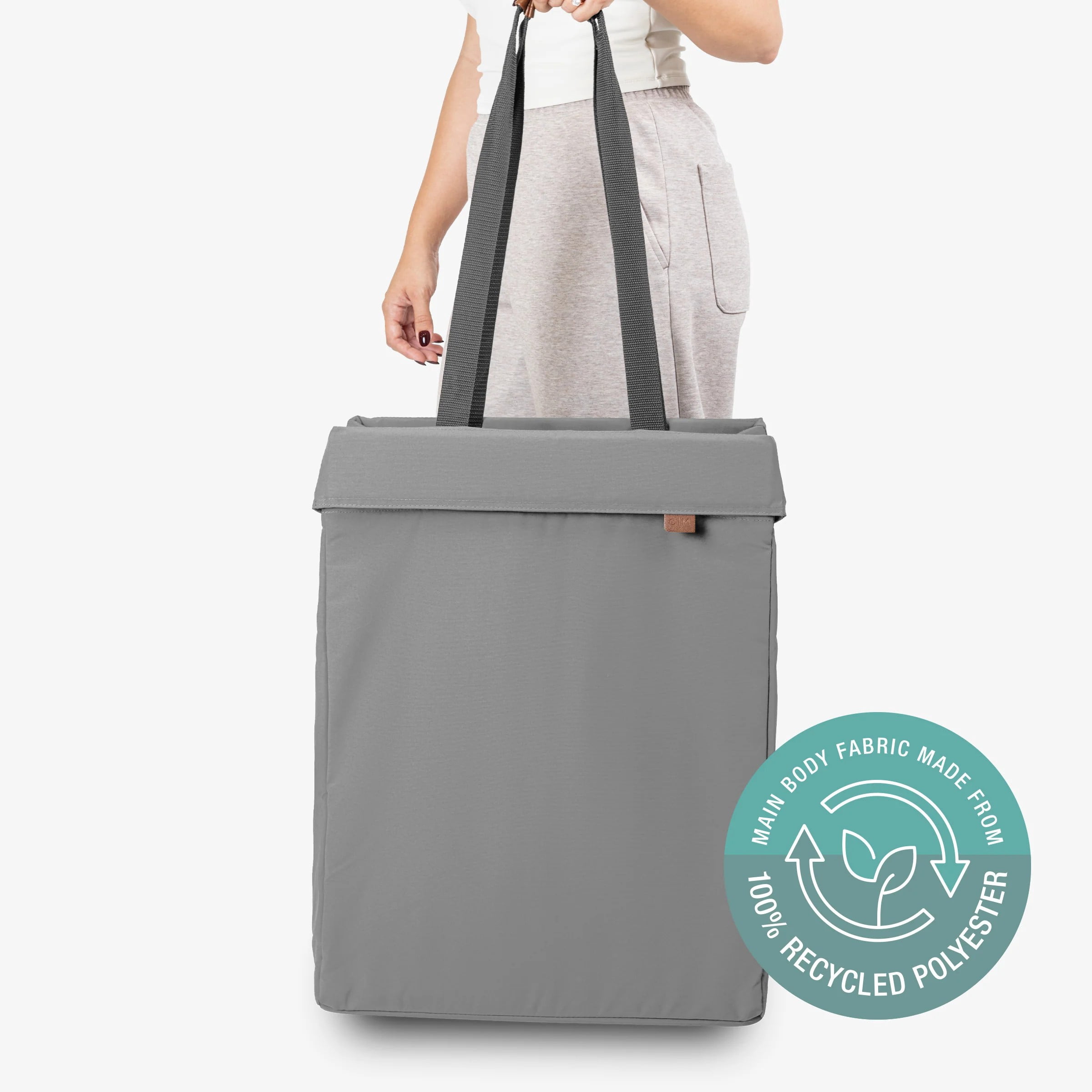 CleverMade Flex Frame Hamper LUXE 98L Rolling Laundry Hamper, Charcoal