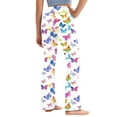 thumbnail image 4 of Odeerbi 2-13 Years Toddler Girls Wide Leg Yoga Pants Butterfly Print Workout Dance Athletic Sports Pants Cute Elasticity High Waist Straight Leg Pants, 4 of 9