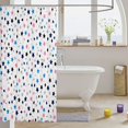 thumbnail image 3 of Manfei Kawaii Stars Shower Curtain 72Wx72L,Geometric Rhombus Bathroom Curtain,White, 3 of 5