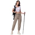 thumbnail image 5 of Women's Lightweight Hiking Cargo Pants Outdoor Quick Dry Casual Travel Sweatpants Joggers Elastic Waist Button Pockets Deep khaki M, 5 of 6