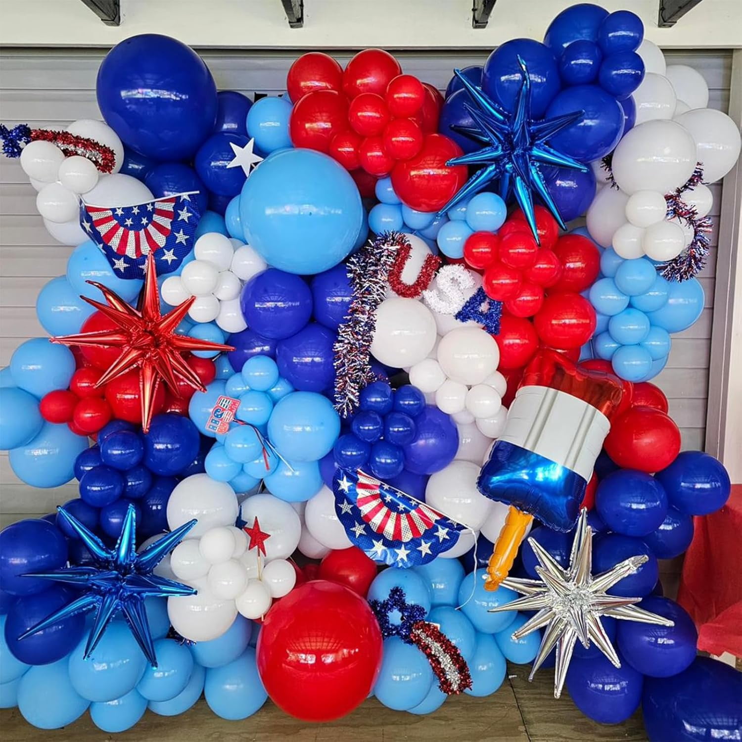 Red Blue White Balloons, 60 Pcs 12 Inches Red White Blue Balloon Set, Blue and Red Party Balloons for Boys Kids Birthday Shower Graduation Party Decorations