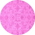 thumbnail image 1 of Ahgly Company Indoor Round Abstract Purple Modern Area Rugs, 7' Round, 1 of 4