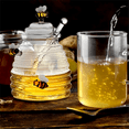 thumbnail image 6 of Glass Honeycomb Tank Kitchen Tools Honey Storage Container with Dipper and Lid Honey Bottle for Party Kitchen Home, 6 of 7