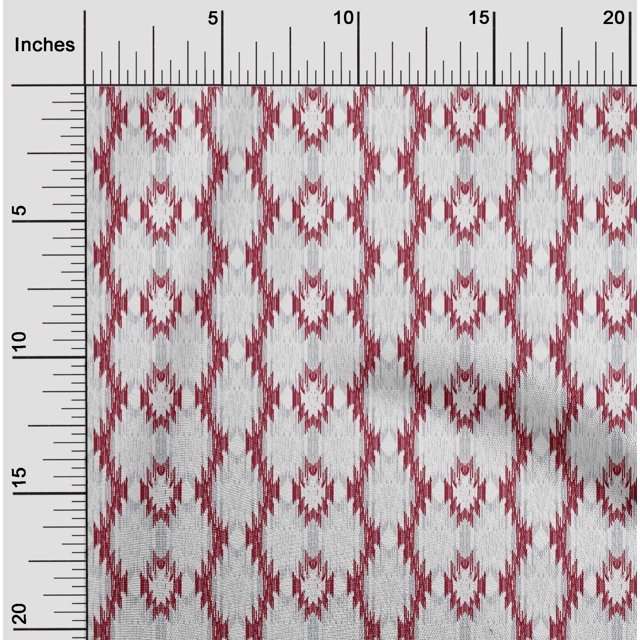 oneOone Tissu Jersey Viscose Imprimé Ikat Aztèque au Mètre 60 Pouces de Large