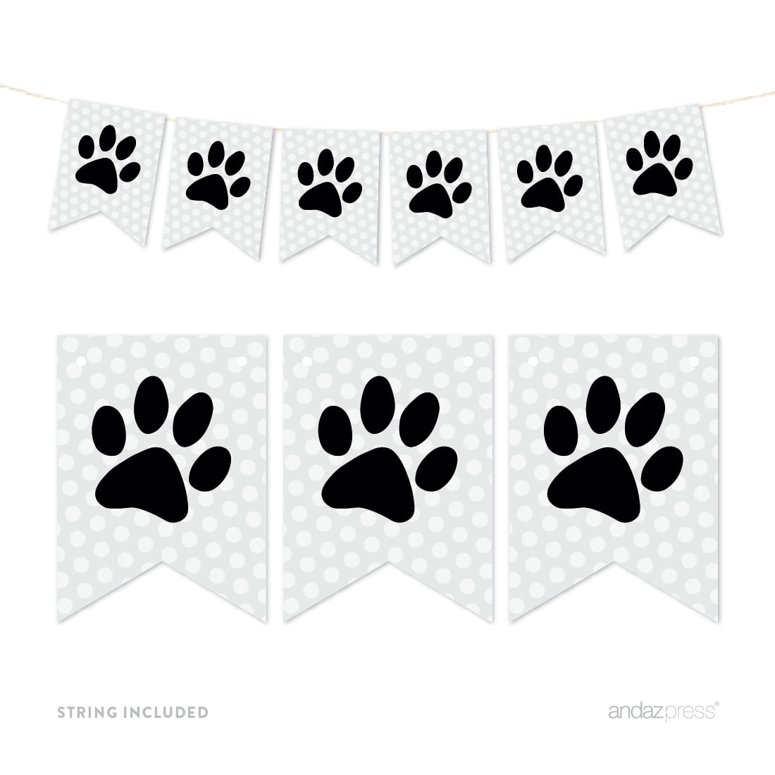 Pennant Party Banner Animal Pawprint Pet Party - Walmart.com