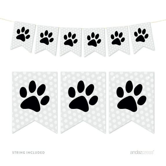 Pennant Party Banner Animal Pawprint Pet Party