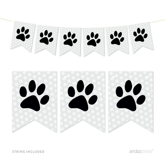 Pennant Party Banner Animal Pawprint Pet Party